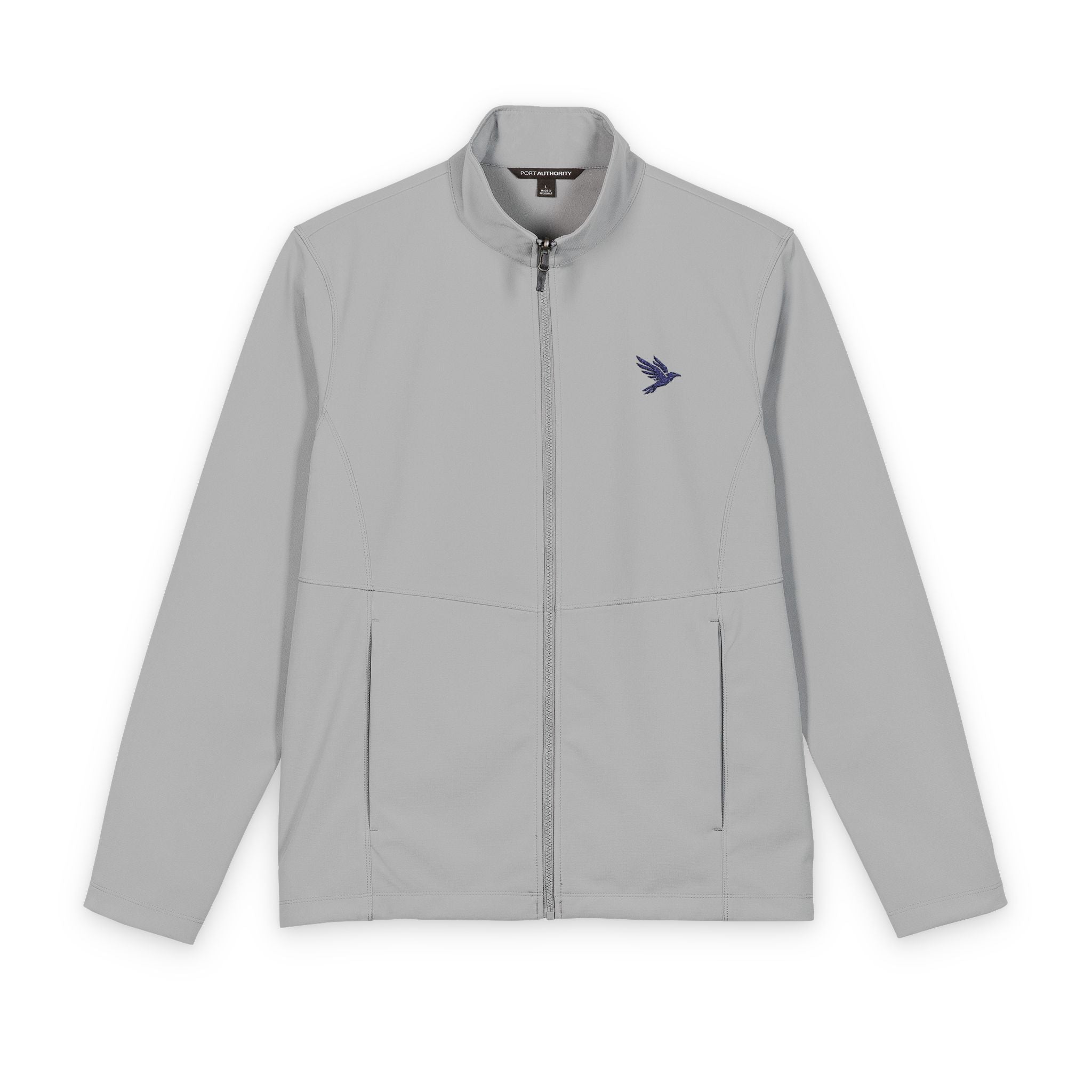 Men's Soft Shell Jacket - Small Raven Logo, Lightweight Windbreaker - Raven Quest Apparel