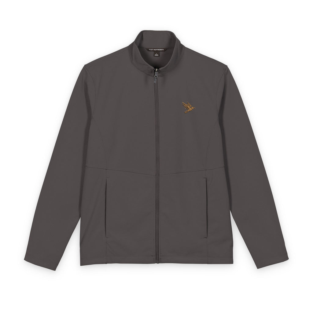Men's Soft Shell Jacket - Small Raven Logo, Lightweight Windbreaker - Raven Quest Apparel