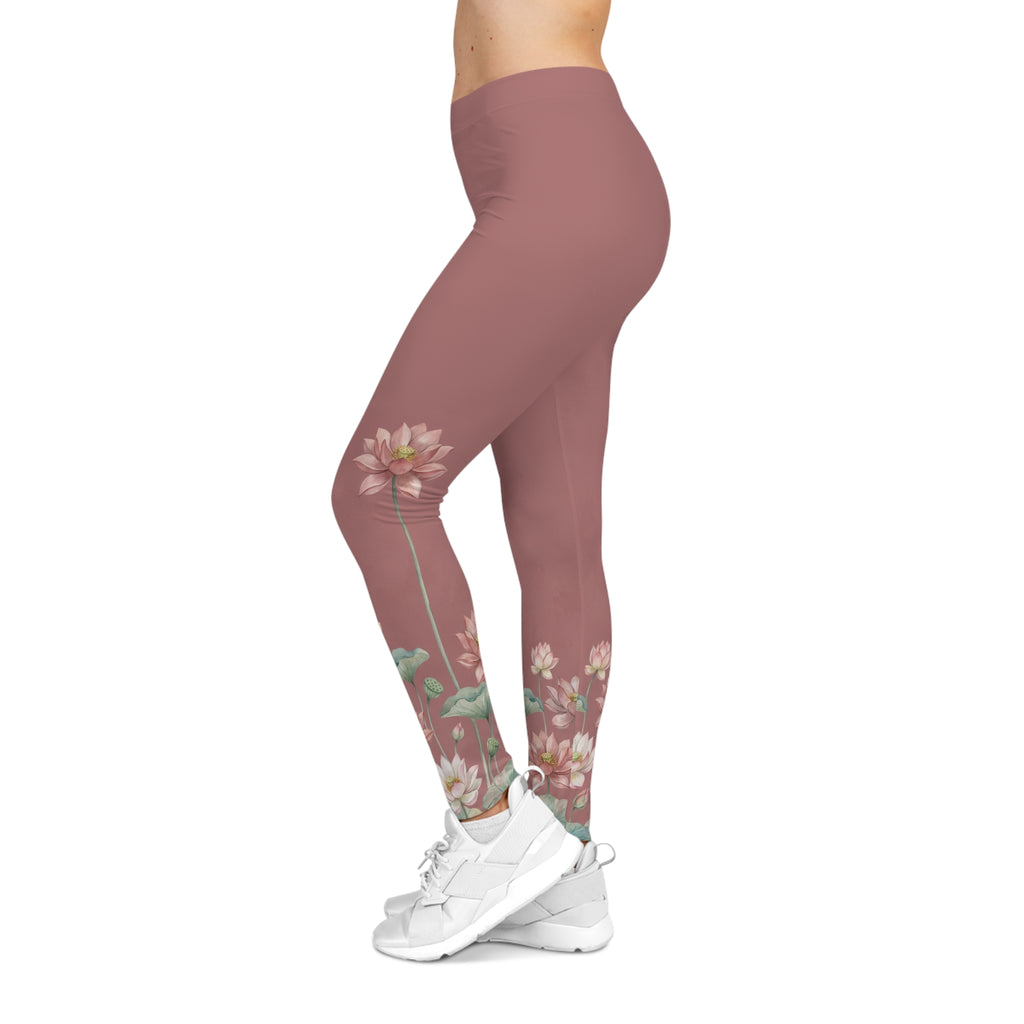 Lotus Athletic Leggings — Dusty Rose Women’s Leggings | Raven Quest Apparel