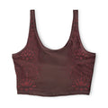 Lotus Maroon Sports Bra — Floral Athletic Crop Top