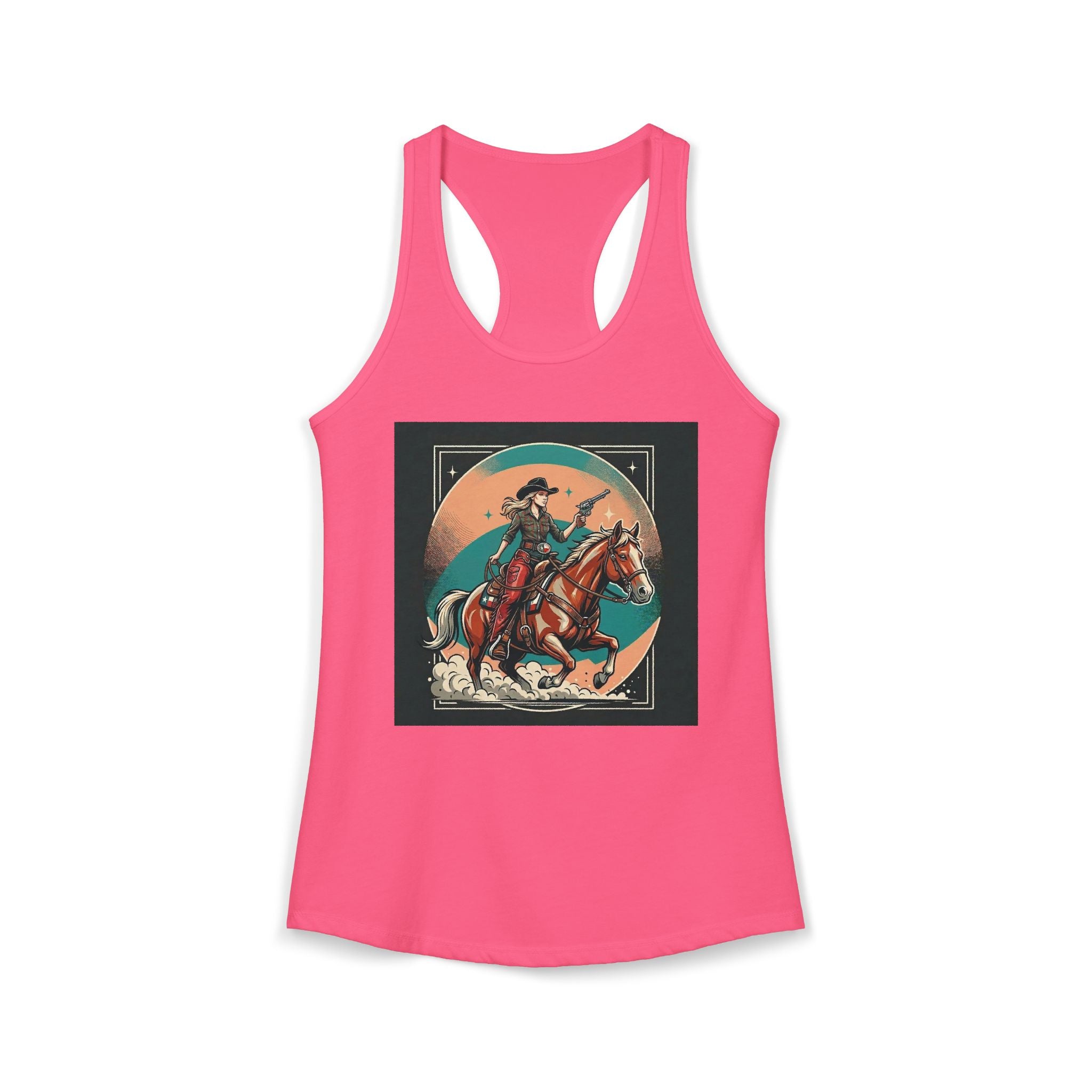 Cowgirl Women's Ideal Racerback Graphic Tank | Raven Quest - Raven Quest Apparel