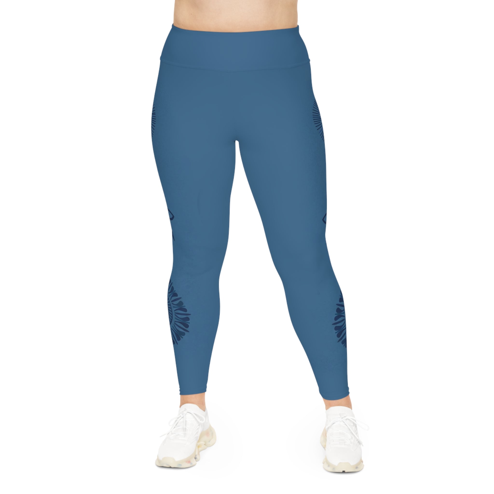 Plus Size Zen Mediterranean Blue Mandala Leggings | Raven Quest Apparel