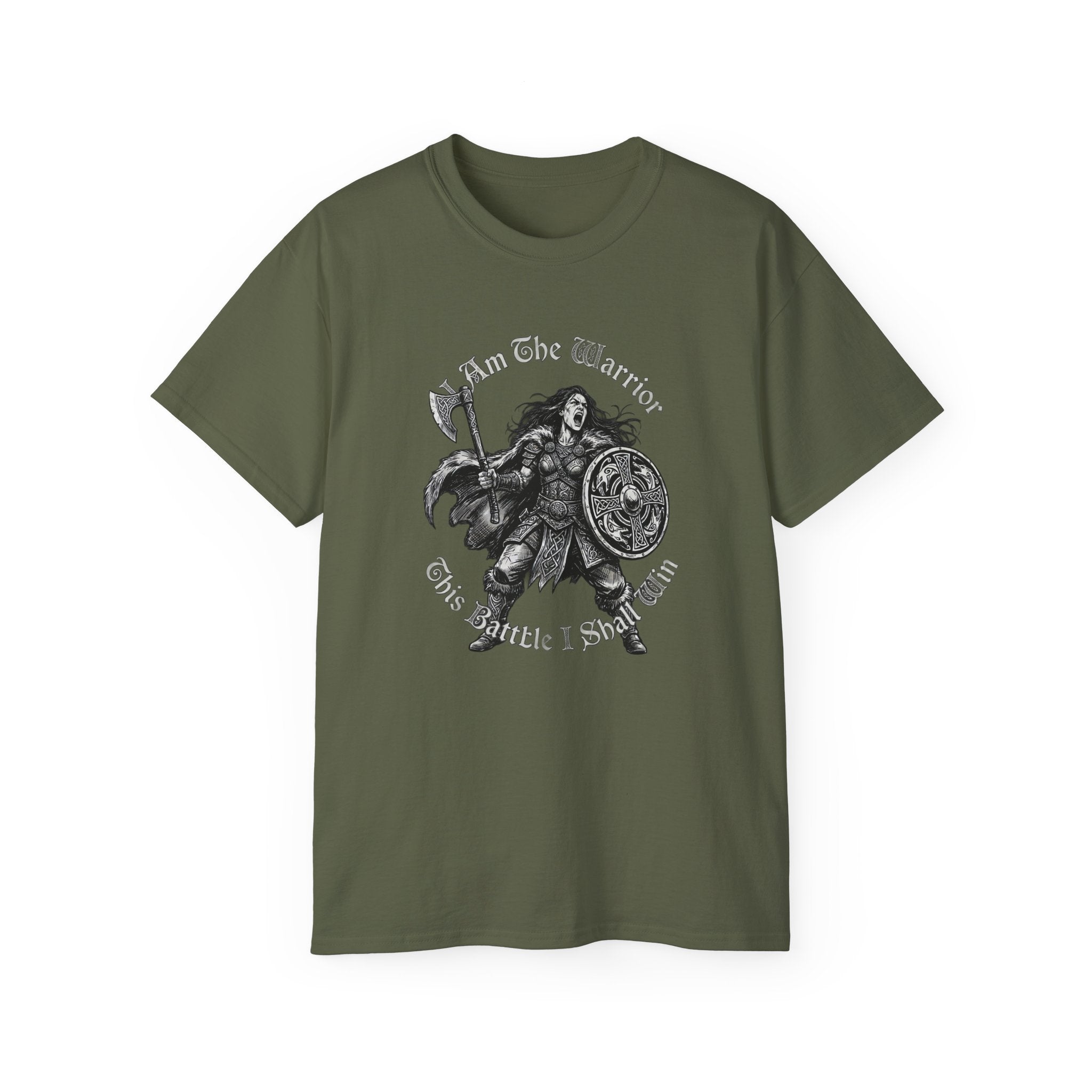 Warrior Shield T-Shirt — "I Am The Warrior, This Battle I Shall Win"