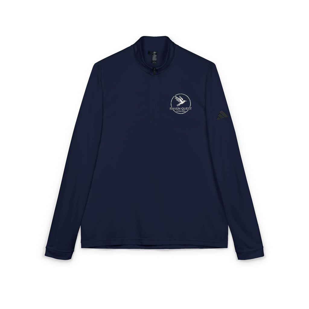 Embroidered Navy Quarter-Zip Pullover – Raven Quest Logo - Raven Quest Apparel