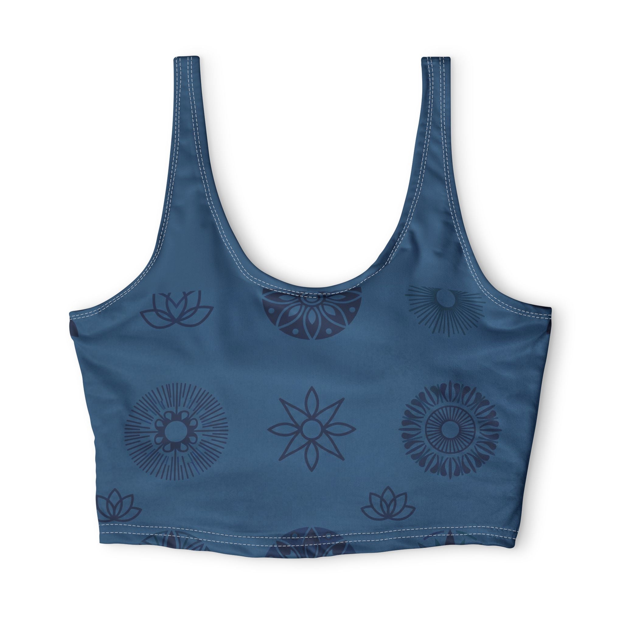 Raven Quest Athletic Blue Floral Sports Bra