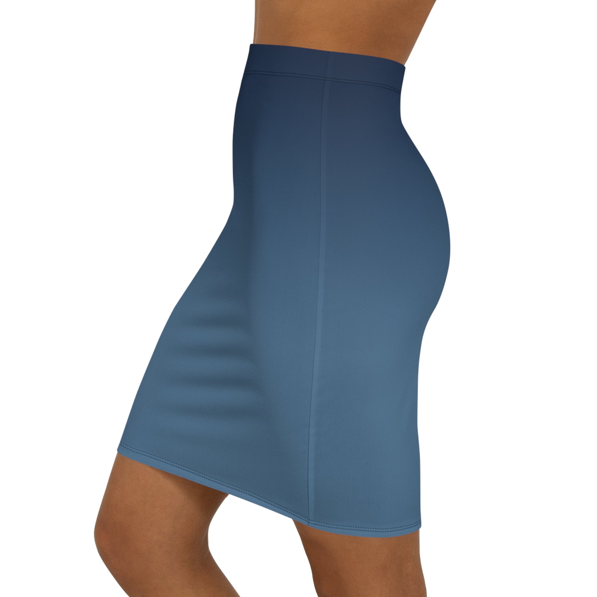 Midnight Pencil Skirt — Women's Mid-Waist Slim Fit