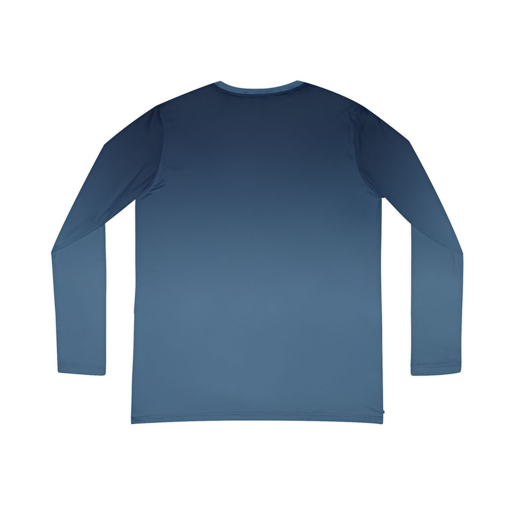 Women's V-Neck Long Sleeve Shirt - Gradient Blue All-Over Print