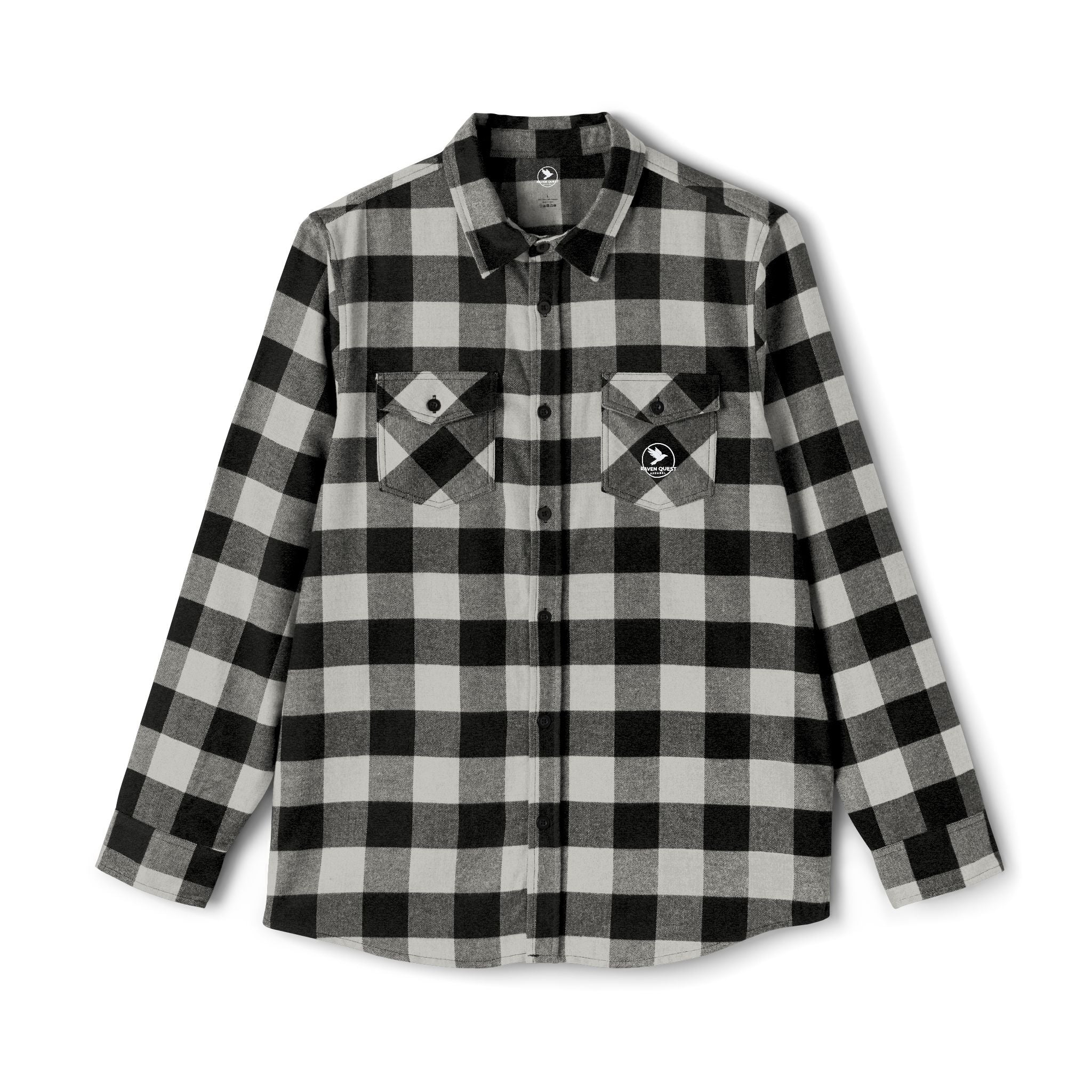 Black & White Buffalo Plaid Flannel Shirt| Raven Quest