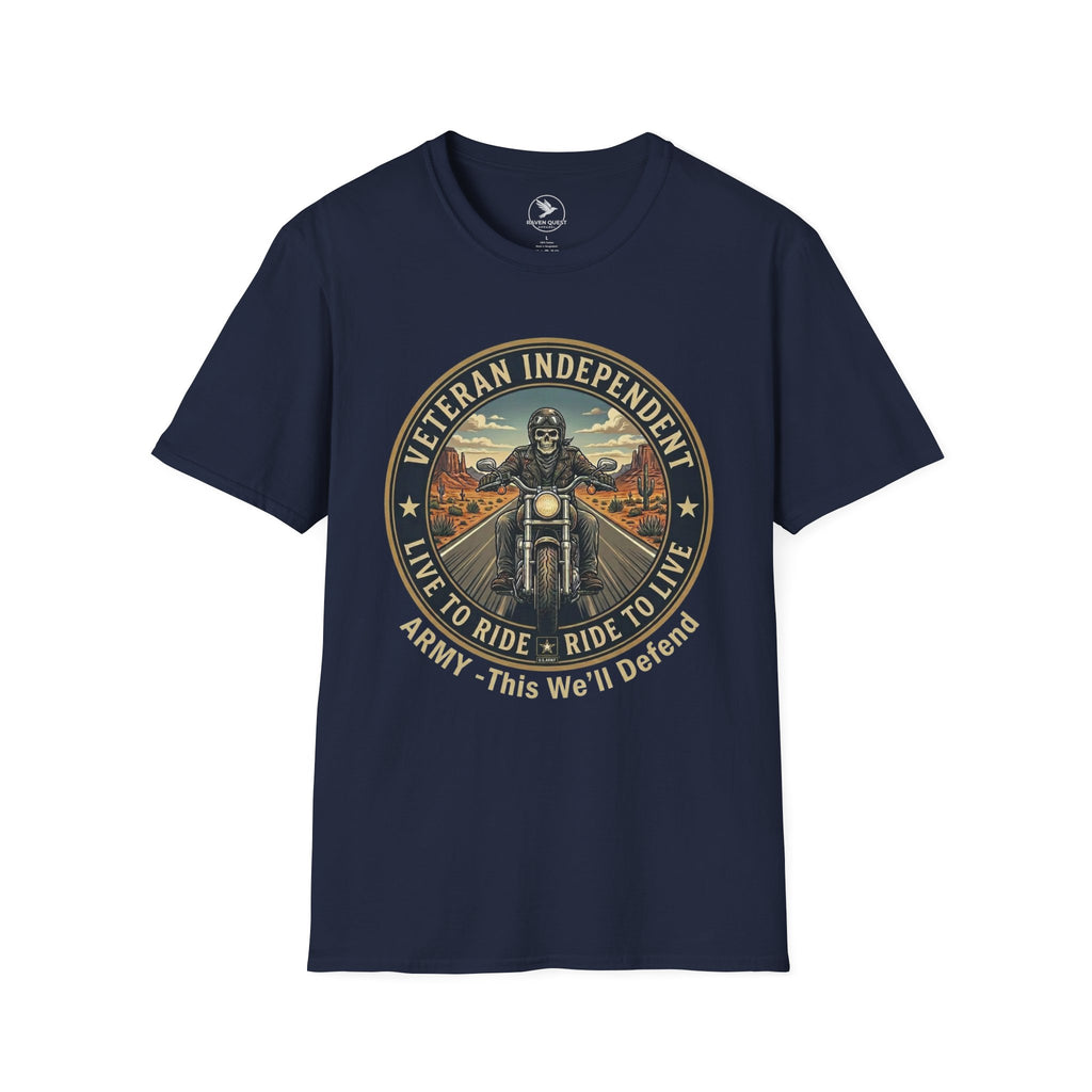 Veteran Independent Motorcycle T-Shirt – "Live to Ride, Ride to Live" Army Tribute
