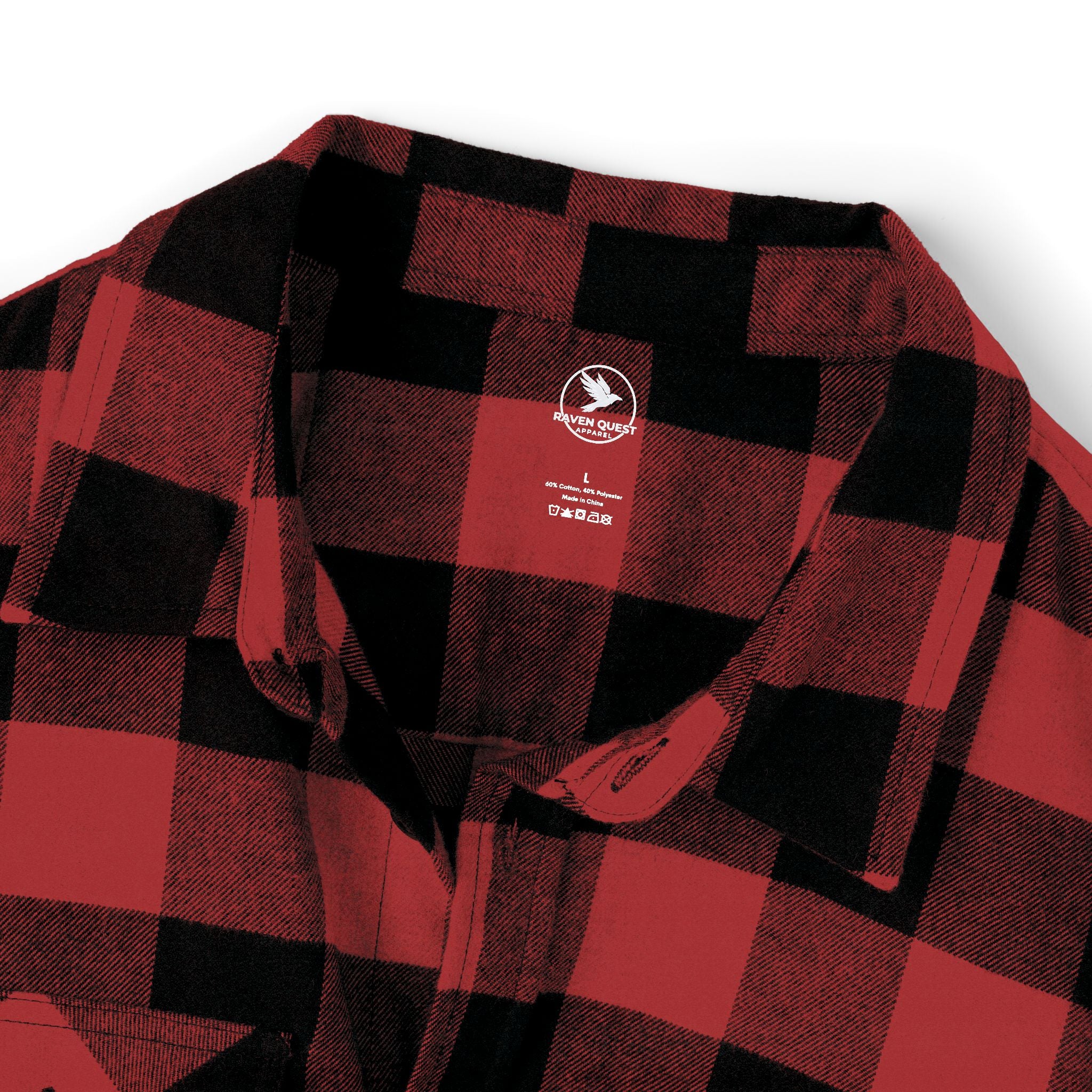 Red and Black Plaid Flannel Shirt | Raven Quest