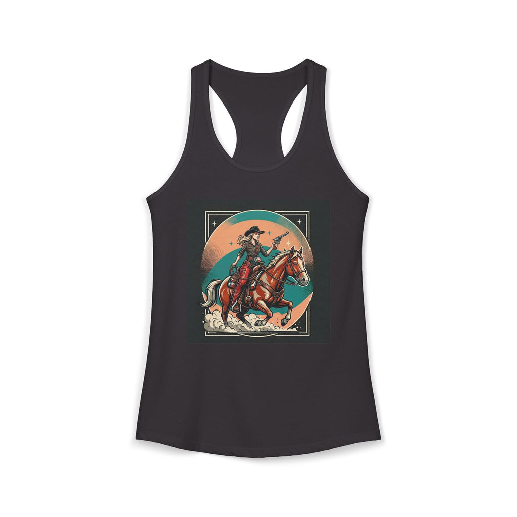 Cowgirl Women's Ideal Racerback Graphic Tank | Raven Quest - Raven Quest Apparel