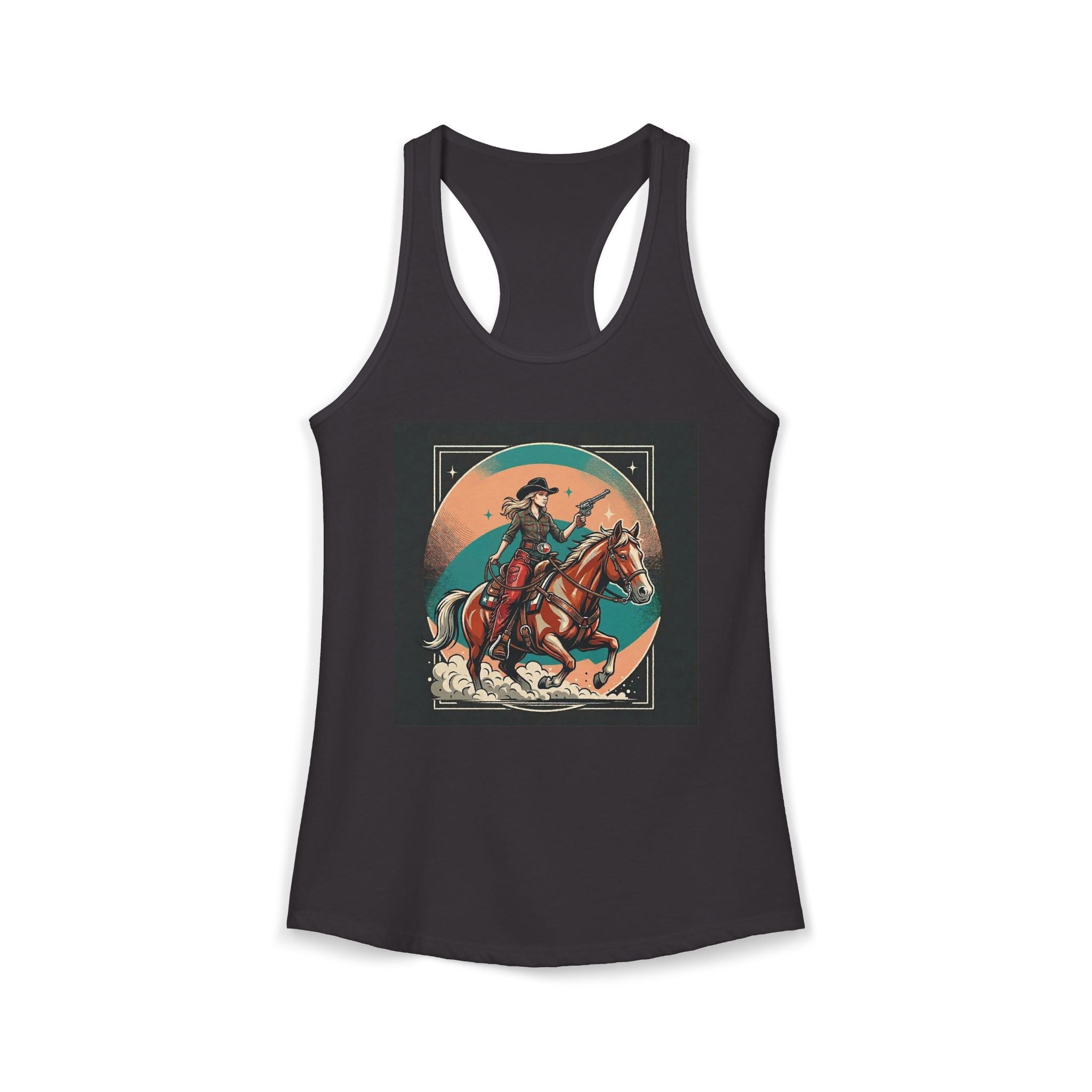 Cowgirl Women's Ideal Racerback Graphic Tank | Raven Quest - Raven Quest Apparel