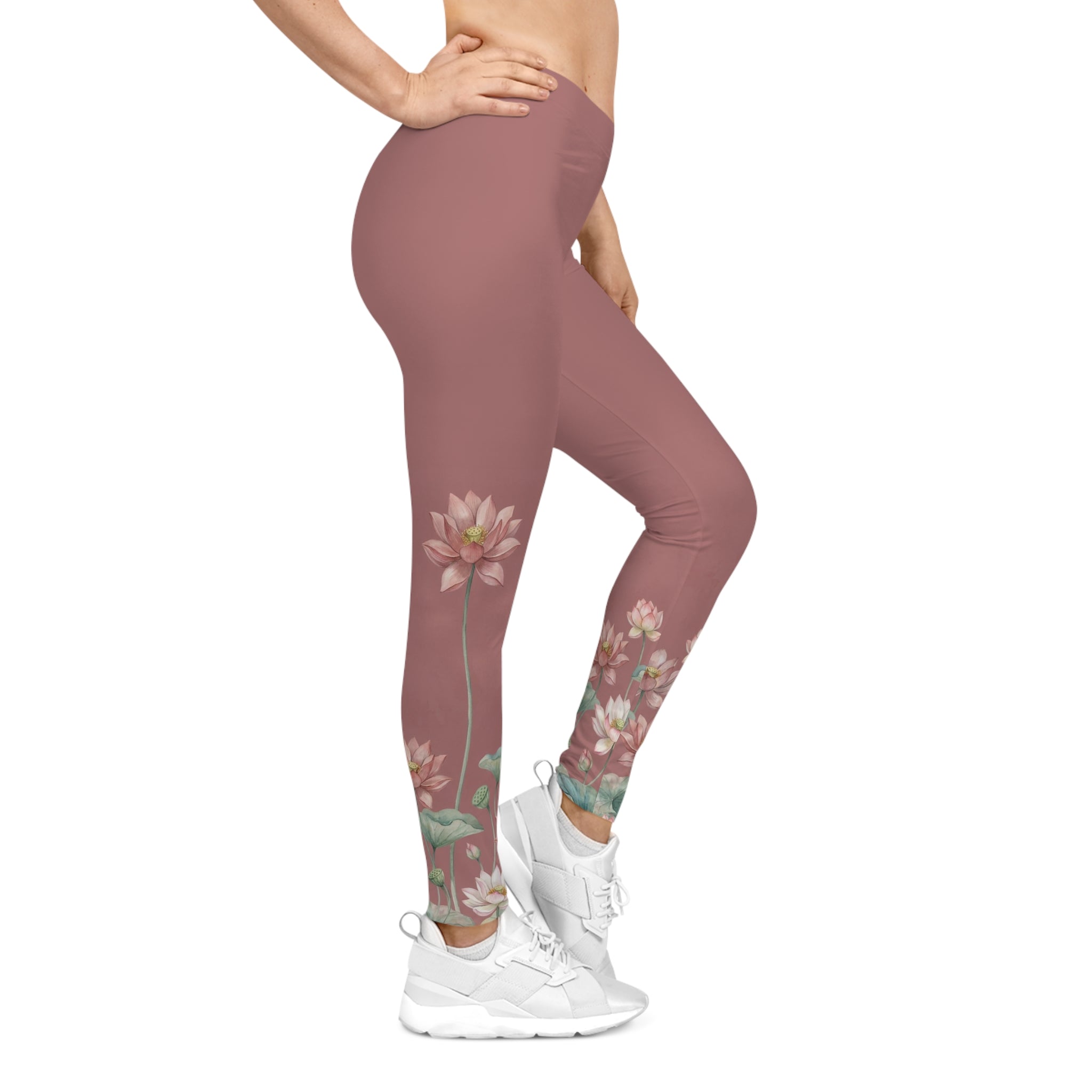 Lotus Athletic Leggings — Dusty Rose Women’s Leggings | Raven Quest Apparel