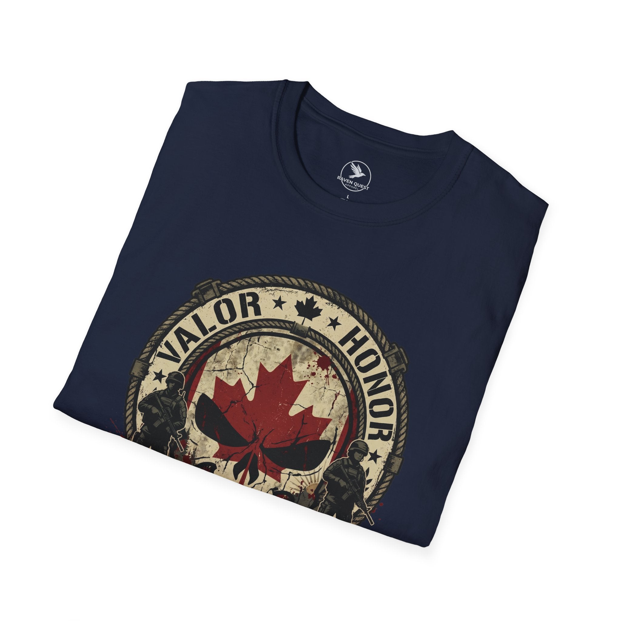 Canadian Remembrance Skull T-Shirt – "Valor • Honor • Lest We Forget" Veteran Tribute