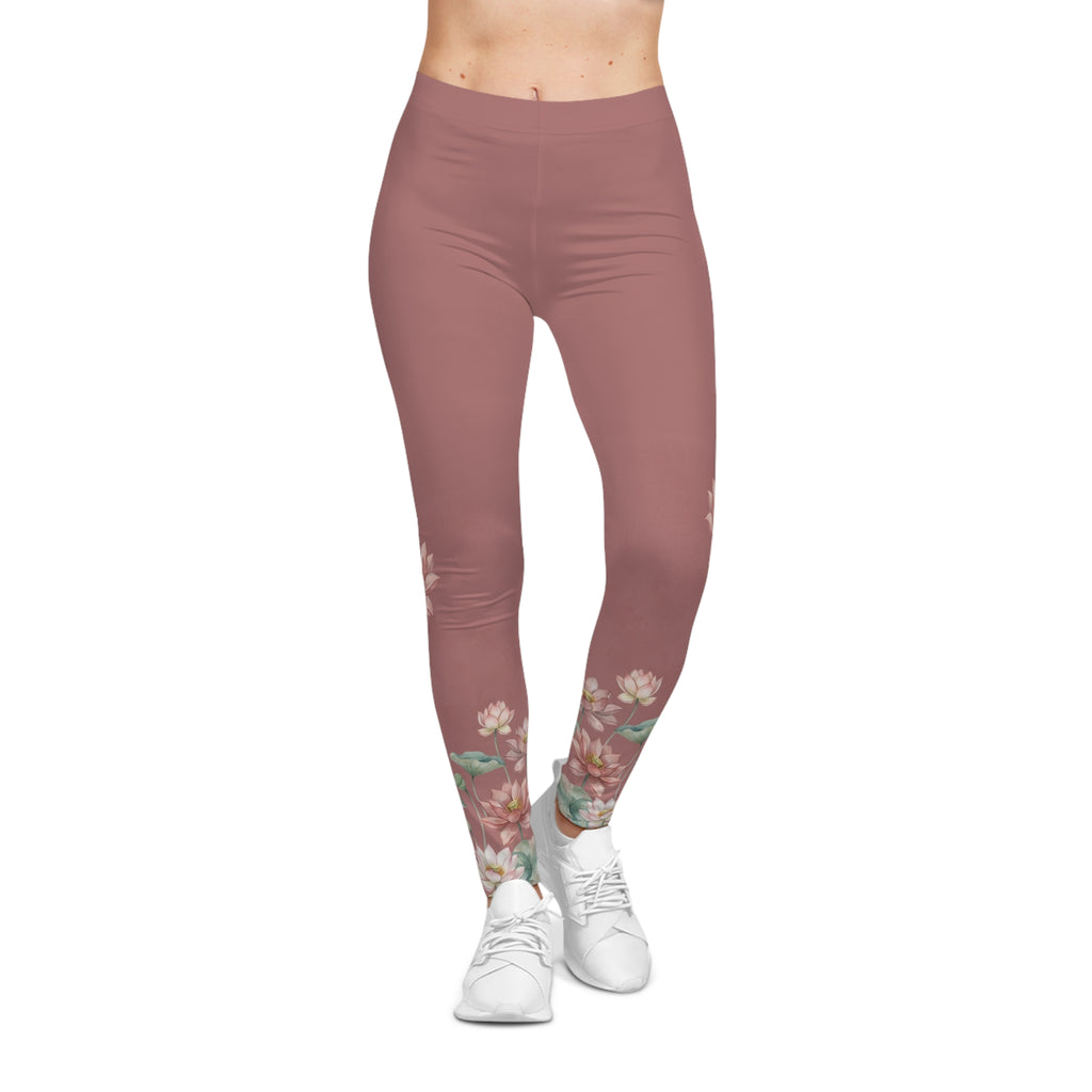 Lotus Athletic Leggings — Dusty Rose Women’s Leggings | Raven Quest Apparel