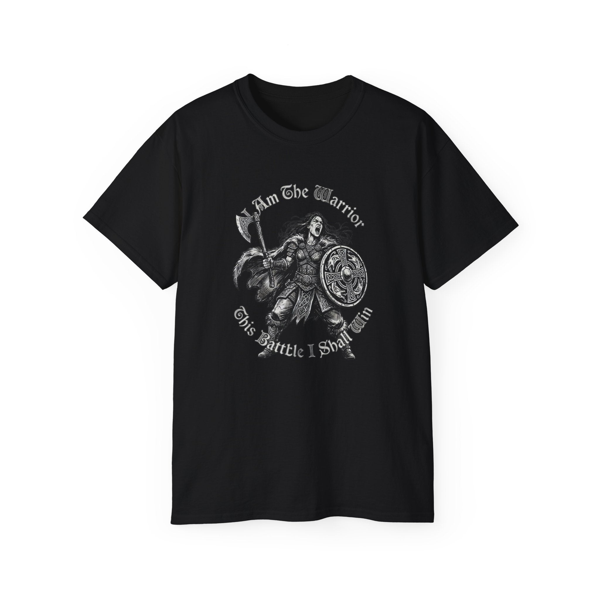 Warrior Shield T-Shirt — "I Am The Warrior, This Battle I Shall Win"