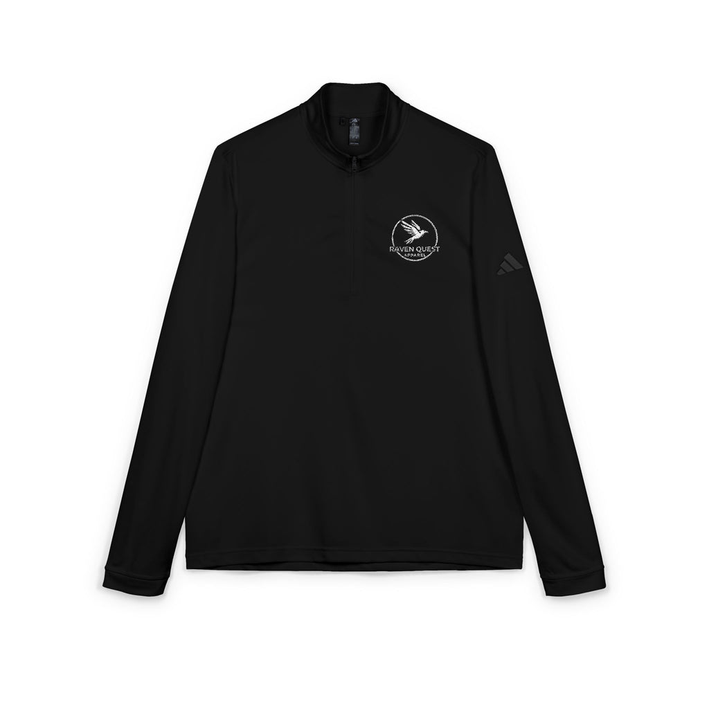 Embroidered Navy Quarter-Zip Pullover – Raven Quest Logo - Raven Quest Apparel