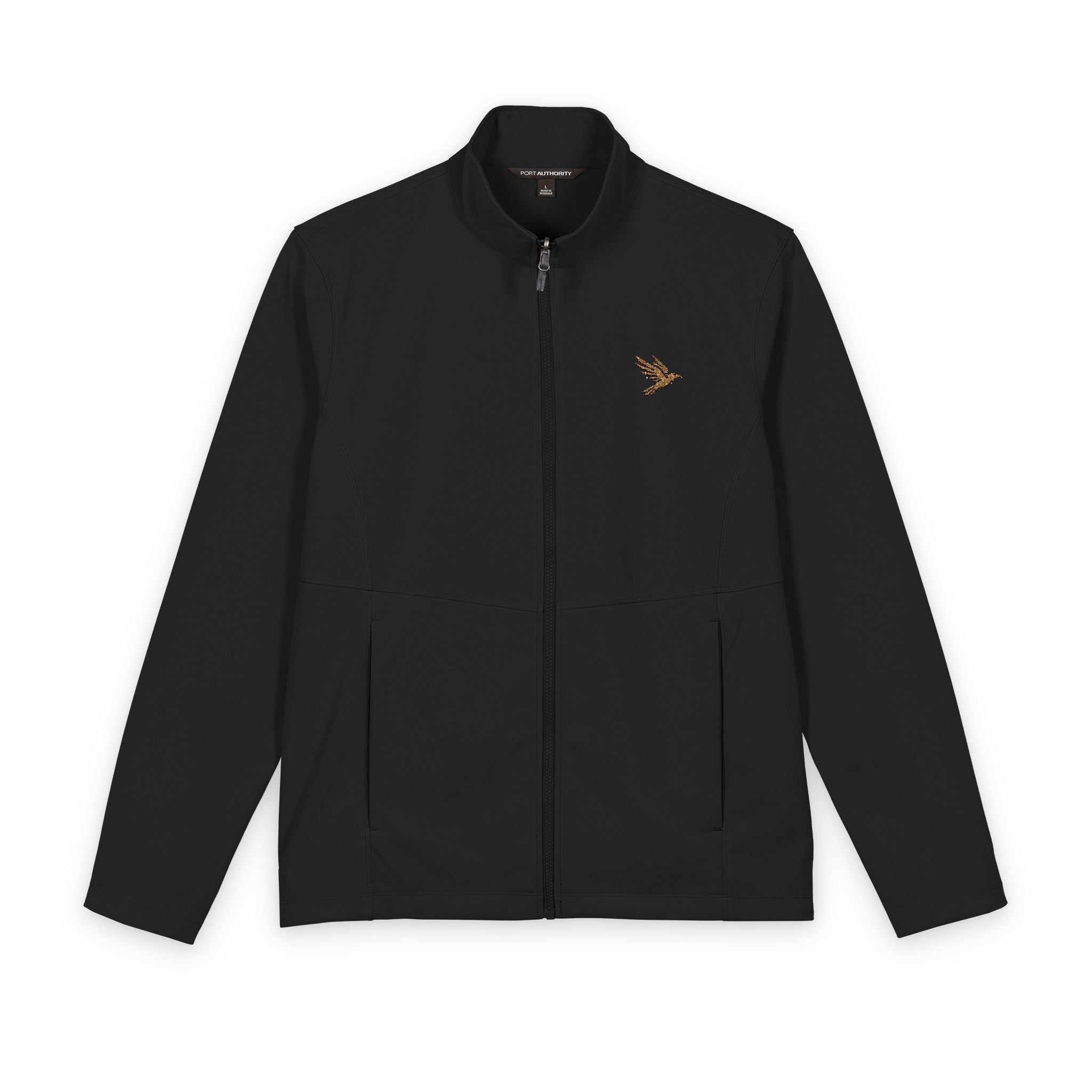 Men's Soft Shell Jacket - Small Raven Logo, Lightweight Windbreaker - Raven Quest Apparel
