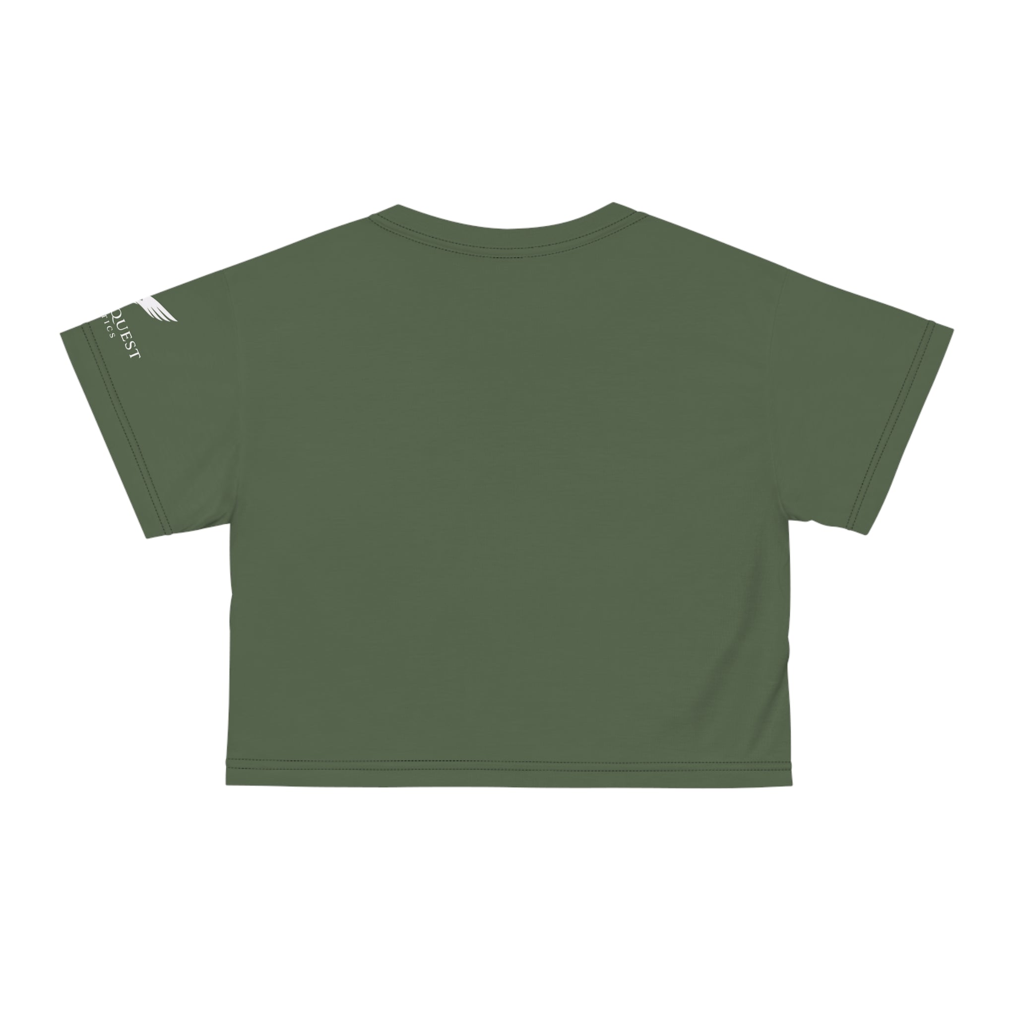 Raven Zen Moss Lotus Mandala Crop Tee — Olive Green Spiritual Yoga Top