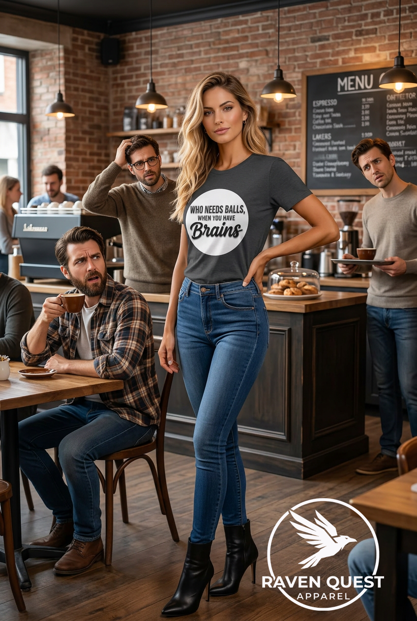 Brains Over Balls T-Shirt — Funny Smart Feminist Graphic Tee