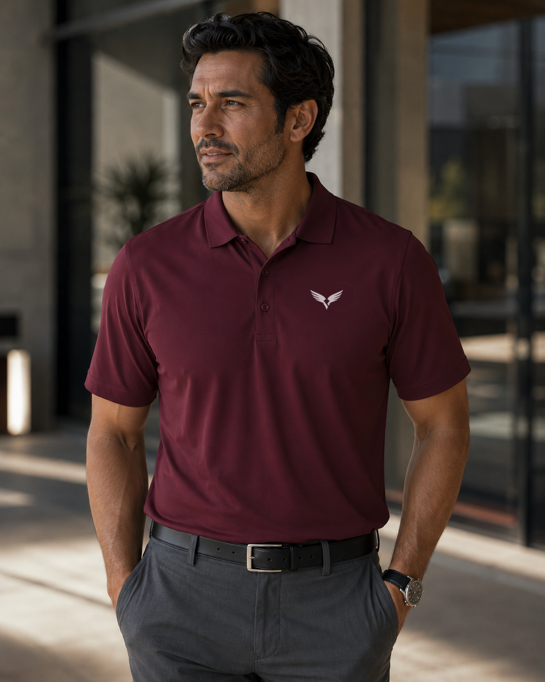 Embroidered Raven Polo Shirt – Performance Golf Polo