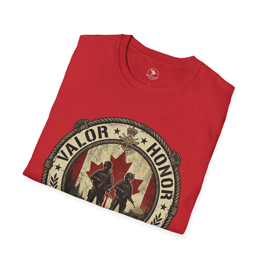 Valor & Honor Lest We Forget T-Shirt Canadian Military Tribute