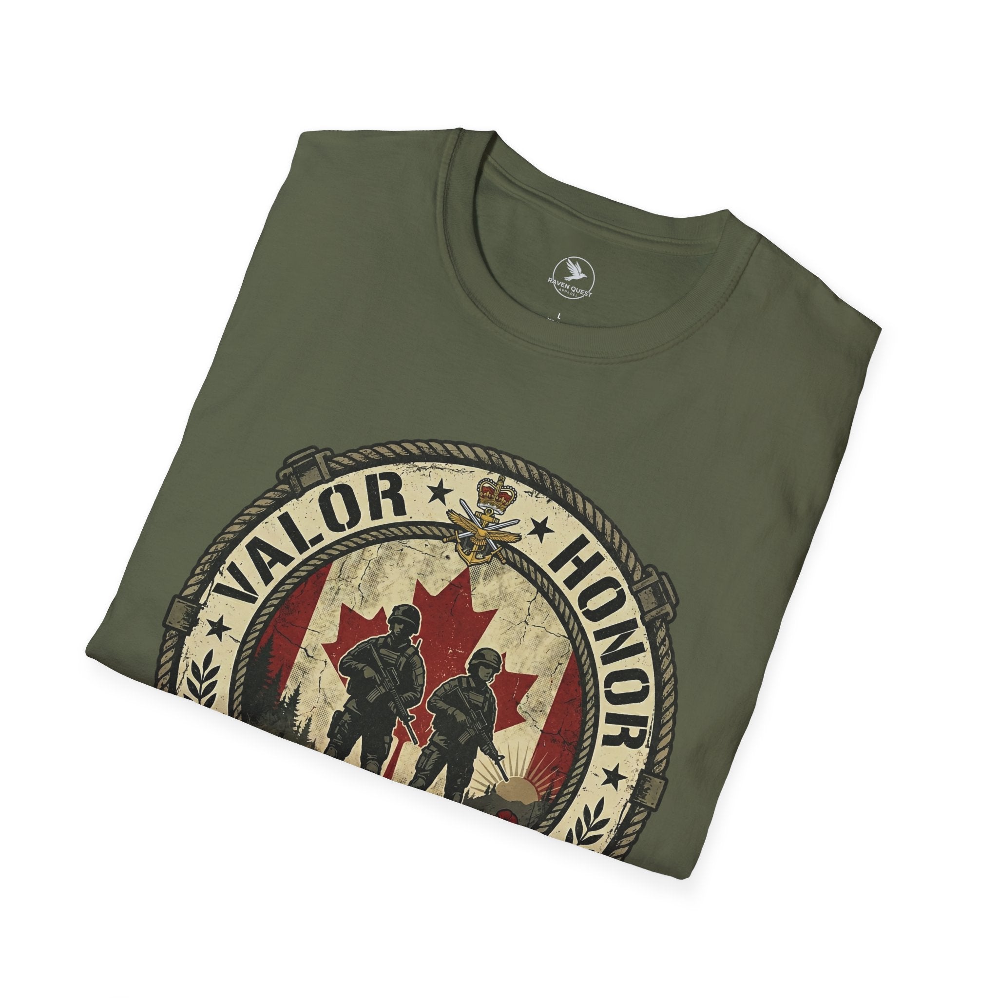Valor & Honor Lest We Forget T-Shirt Canadian Military Tribute