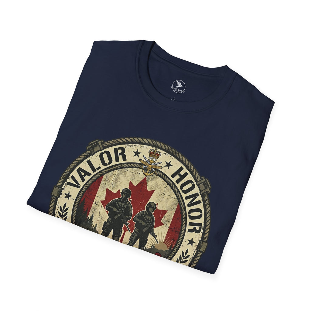 Valor & Honor Lest We Forget T-Shirt Canadian Military Tribute