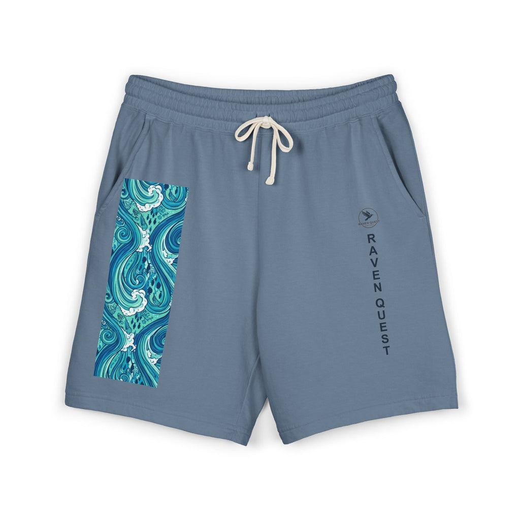 Wave Panel II Fleece Sweat Shorts — Raven Quest Logo - Raven Quest Apparel