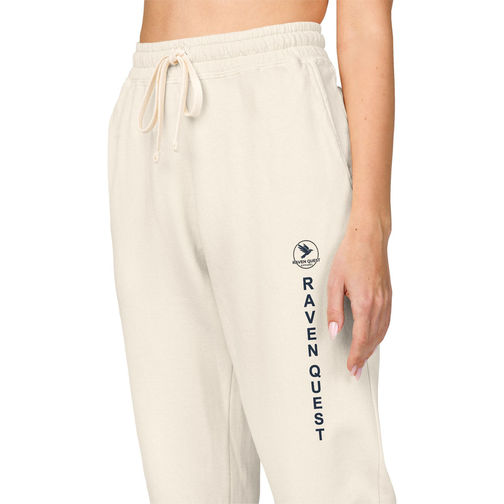 Garment-Dyed Sweatpants — Vertical “Raven ” Side Print