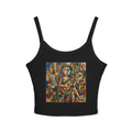 Abstract Tank Top — Vibrant Ocean Art Women's Spaghetti-Strap Crop - Raven Quest Apparel