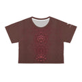 Zen Lotus Fire Mandala Crop Tee —  Floral Yoga Top