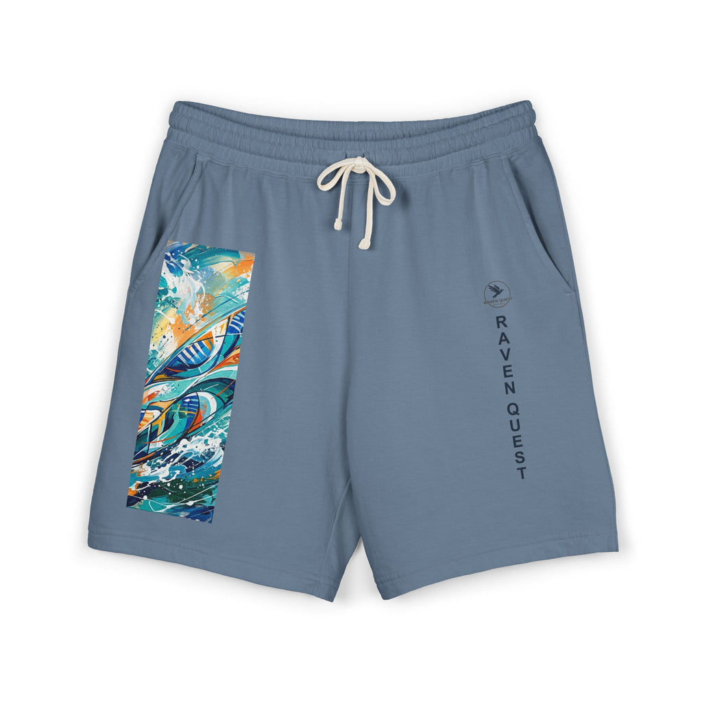 Surf Fleece Sweat Shorts — Raven Quest Logo - Raven Quest Apparel