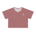 Dusty Rose Crop Tee — Small Raven Logo Women's Casual Crop Top - Raven Quest Apparel