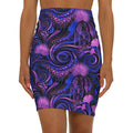 Pencil Skirt - Midnight Floral Swirl Print | Raven Quest Apparel