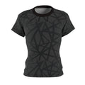 Women's Abstract Black Line Pattern Tee — All-Over Print Fashion Top
