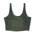 Green Lotus Sports Bra — Low-Impact Racerback Crop with Subtle Mandala Design