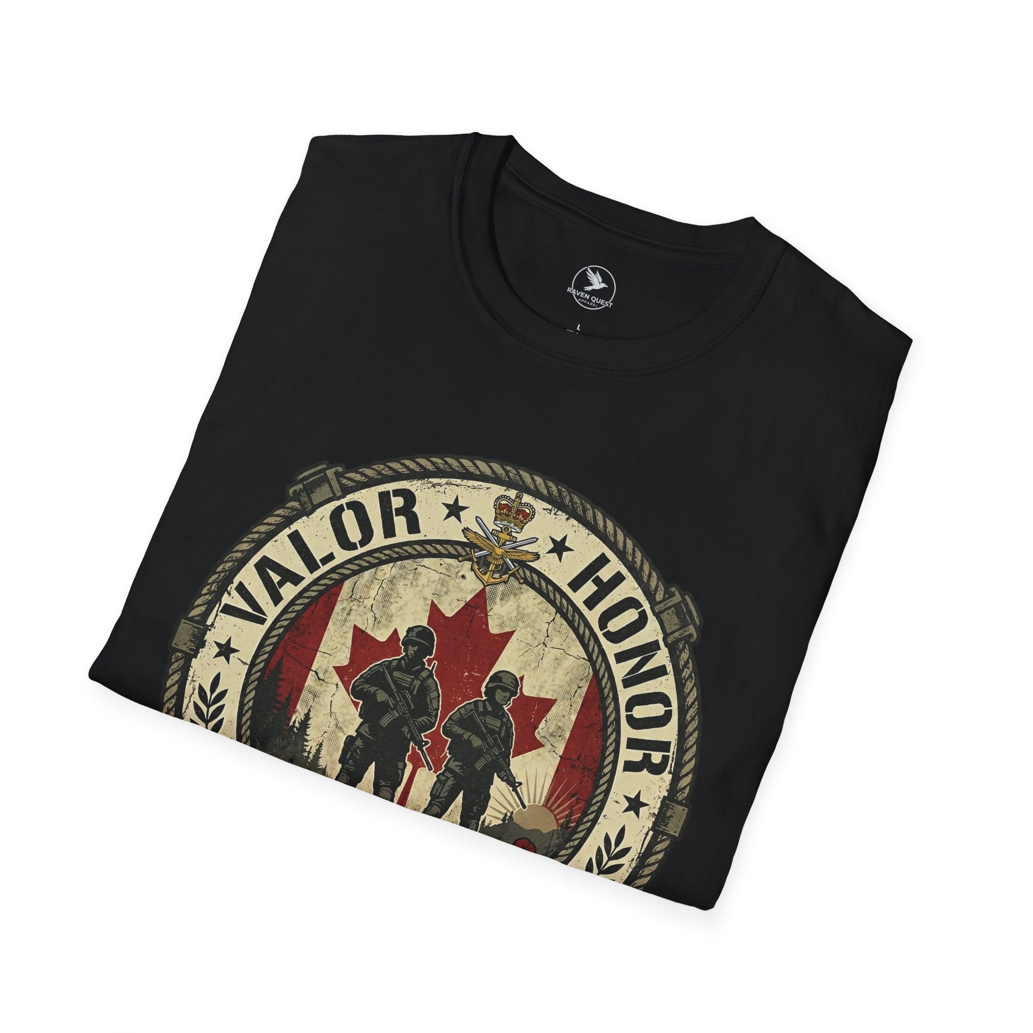 Valor & Honor Lest We Forget T-Shirt Canadian Military Tribute