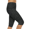 Leopard Print Capri Leggings — Women’s Black Grey Animal-Print Activewear - Raven Quest Apparel