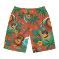 Acoustic Guitar Tropical Board Shorts — Men’s Hawaiian Beach Swim Trunks - Raven Quest Apparel