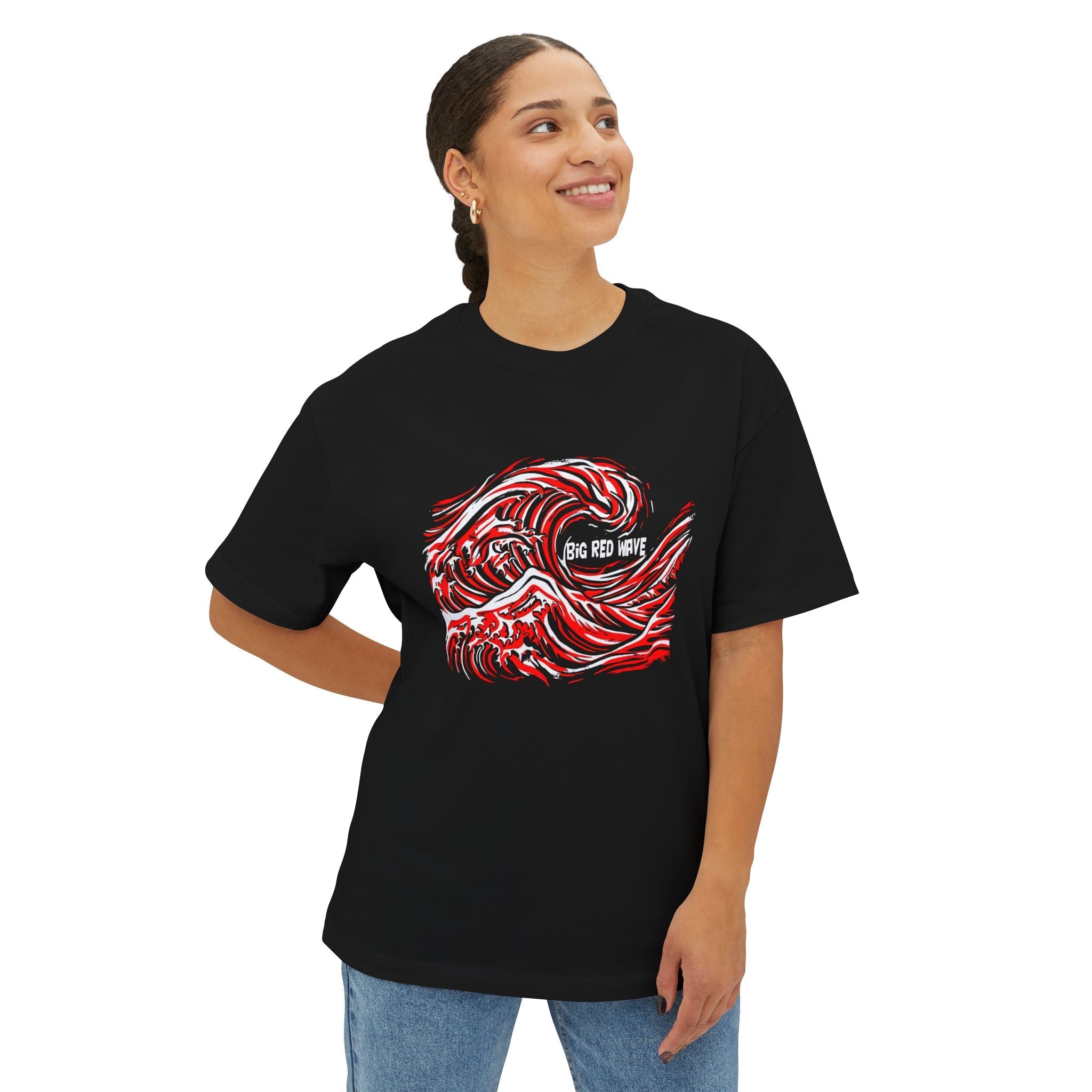 Big Red Wave Graphic Tee | Raven Quest - Raven Quest Apparel