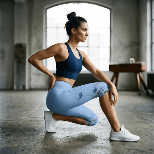 Blue Lotus Capri Leggings — Floral Yoga & Activewear for Women - Raven Quest Apparel