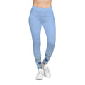 Blue Lotus Floral Leggings — Women's Casual All - Over Print - Raven Quest Apparel