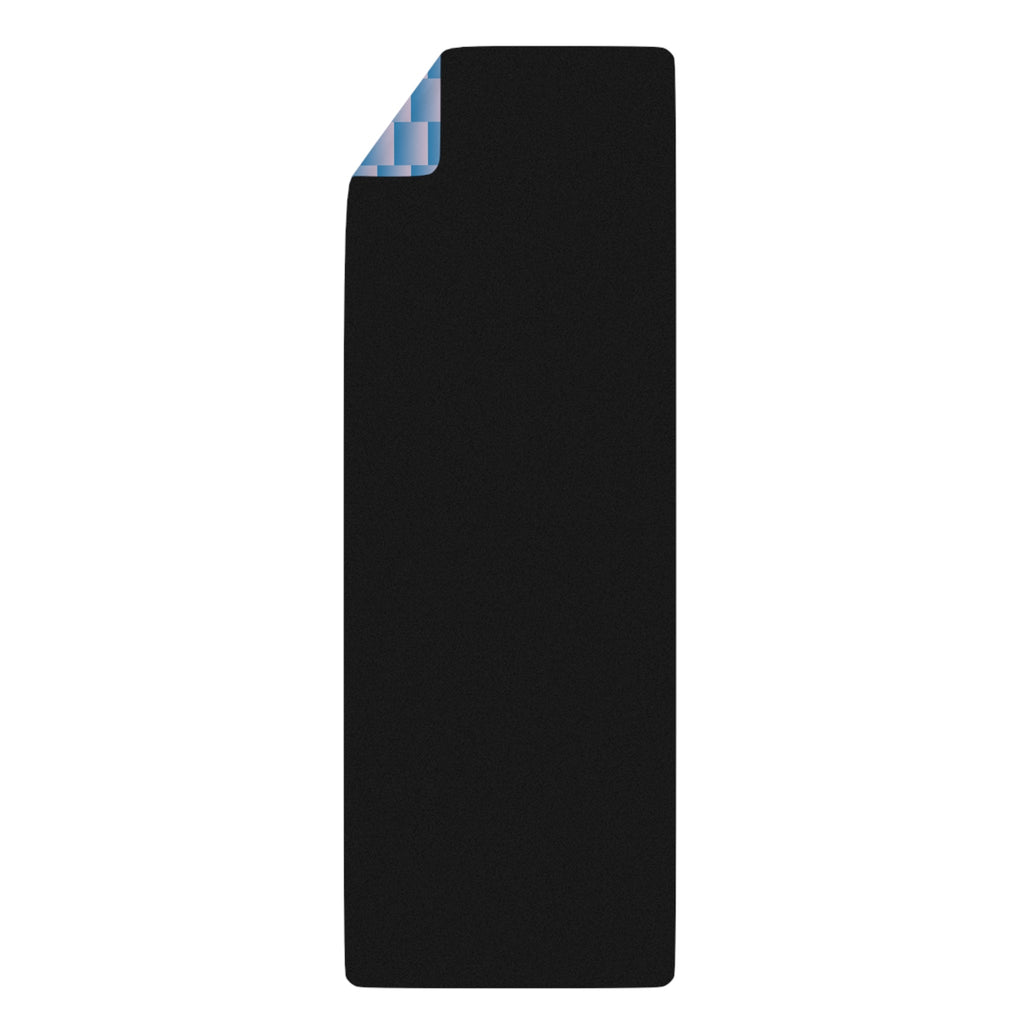 Blue Woven - Pattern Rubber Yoga Mat — Non - Slip Fitness Mat with Raven Quest Logo - Raven Quest Apparel