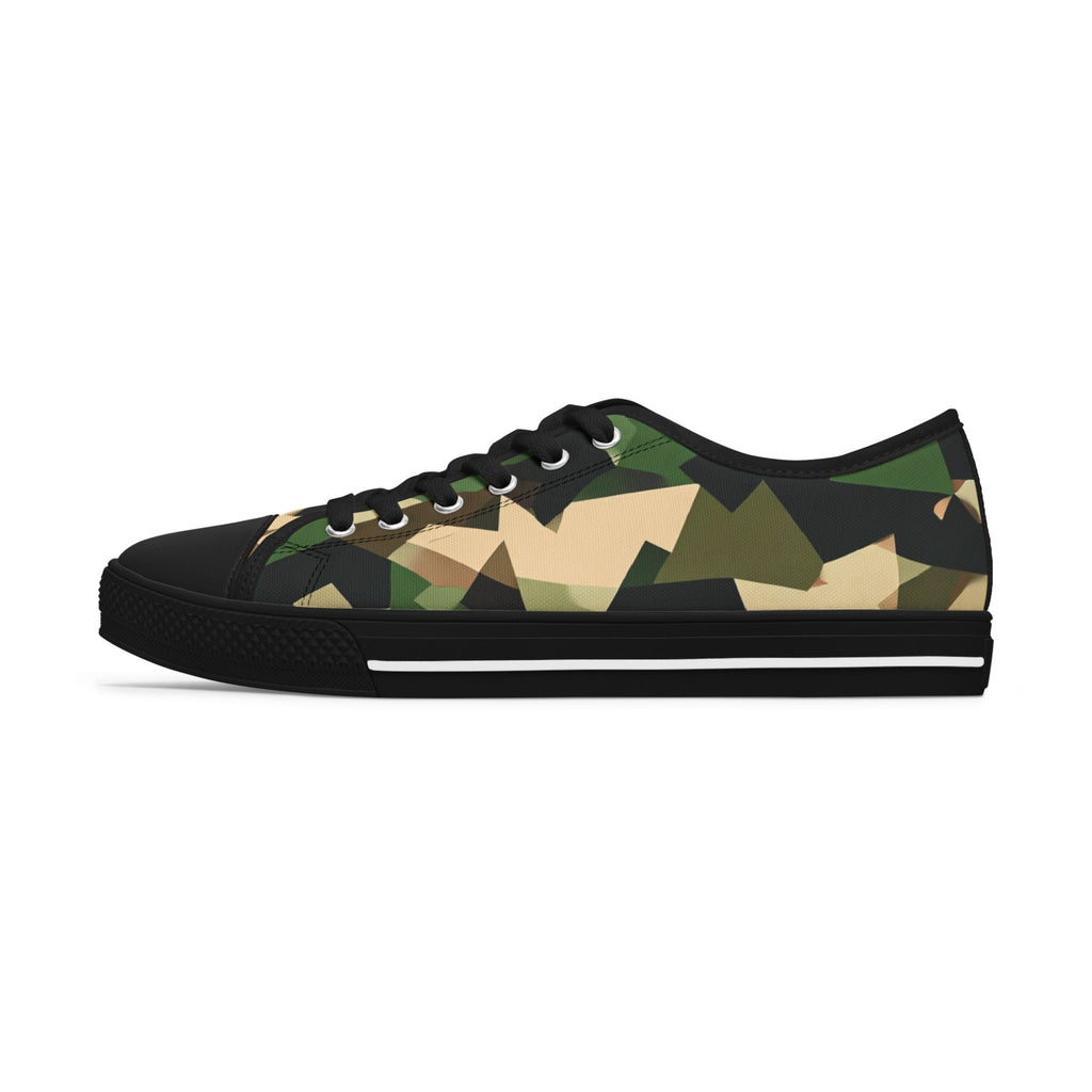 Camo Low Top Sneakers – Women's Casual Military Print Canvas Shoes - Raven Quest Apparel