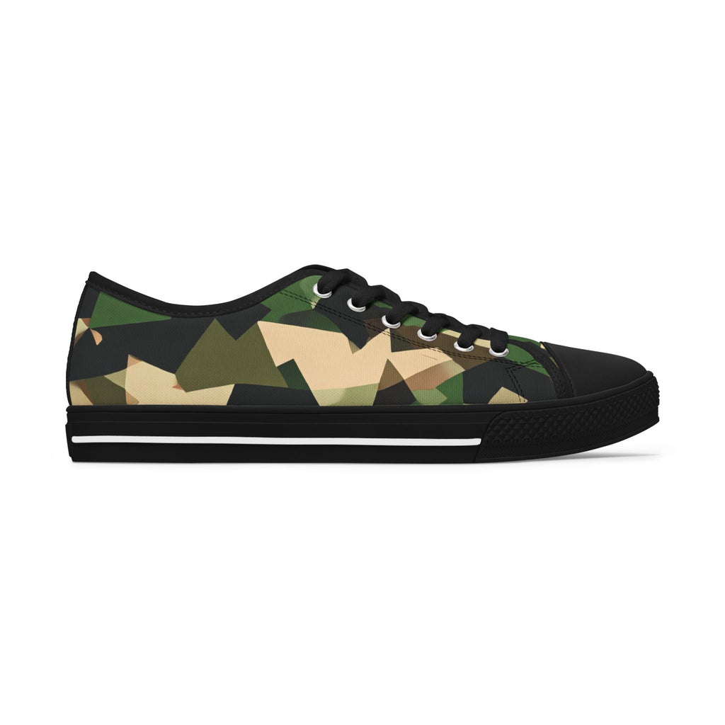 Camo Low Top Sneakers – Women's Casual Military Print Canvas Shoes - Raven Quest Apparel