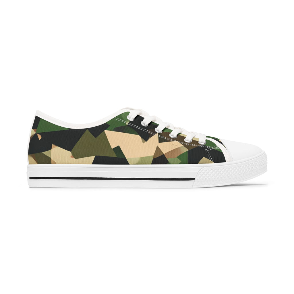 Camo Low Top Sneakers – Women's Casual Military Print Canvas Shoes - Raven Quest Apparel