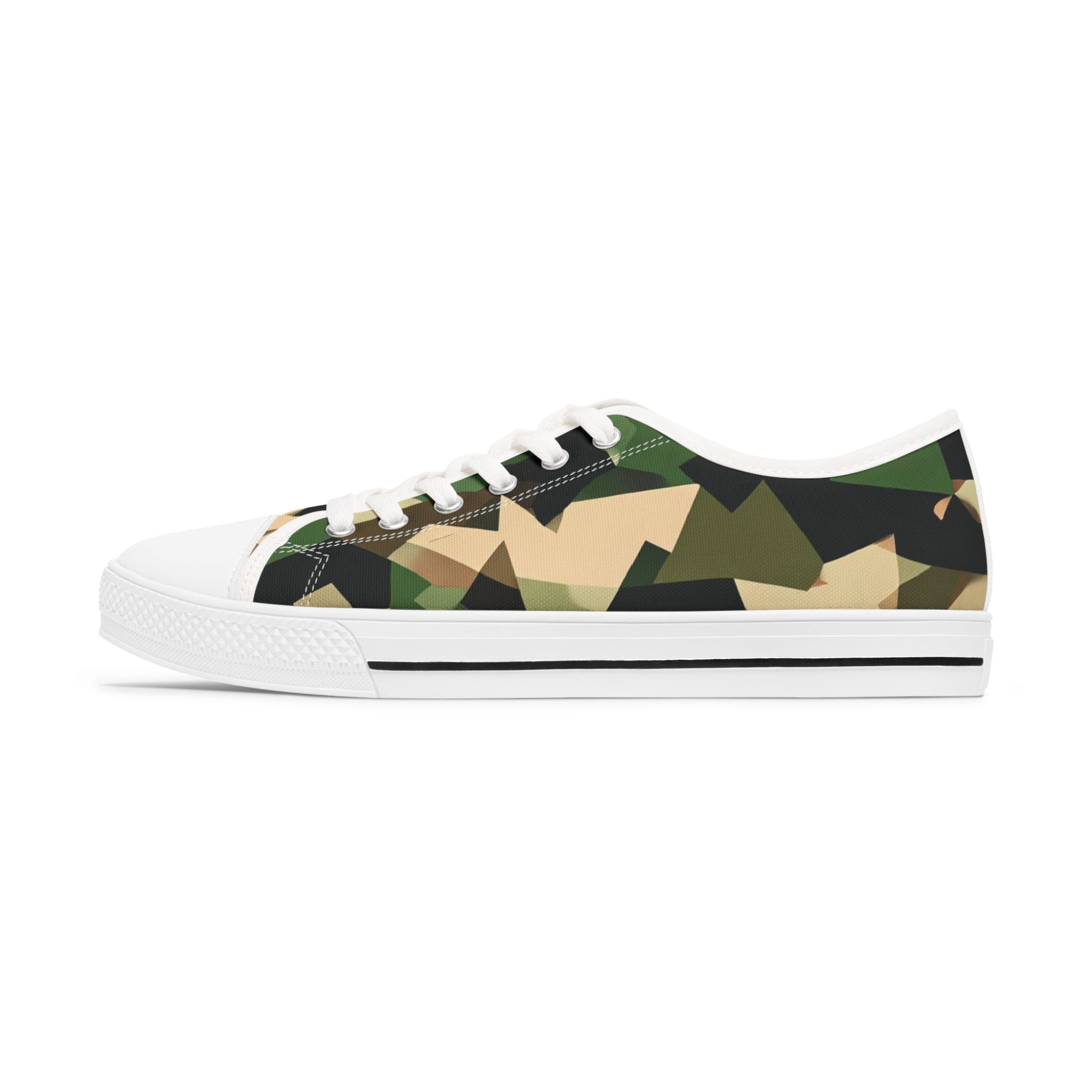 Camo Low Top Sneakers – Women's Casual Military Print Canvas Shoes - Raven Quest Apparel