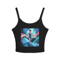 Copy of Surf Wave Abstract Tank Top — Vibrant Ocean Art Women's Spaghetti - Strap Crop - Raven Quest Apparel