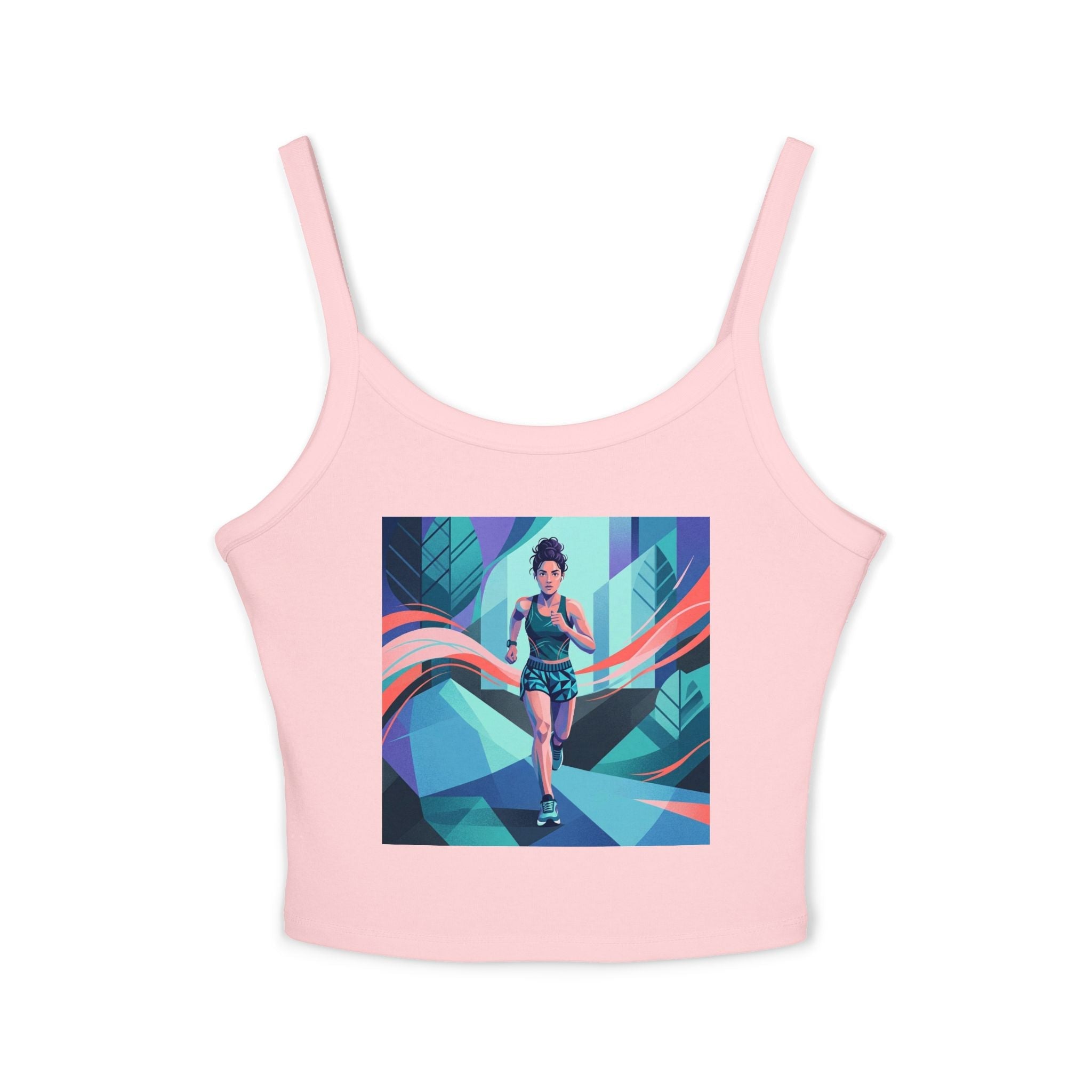 Copy of Surf Wave Abstract Tank Top — Vibrant Ocean Art Women's Spaghetti - Strap Crop - Raven Quest Apparel
